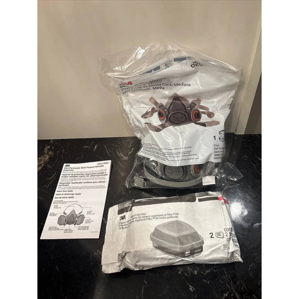 3M 65021HA1-DC Household Multi-Purpose Respirator Size Medium 2029/2030-Lot Of 3